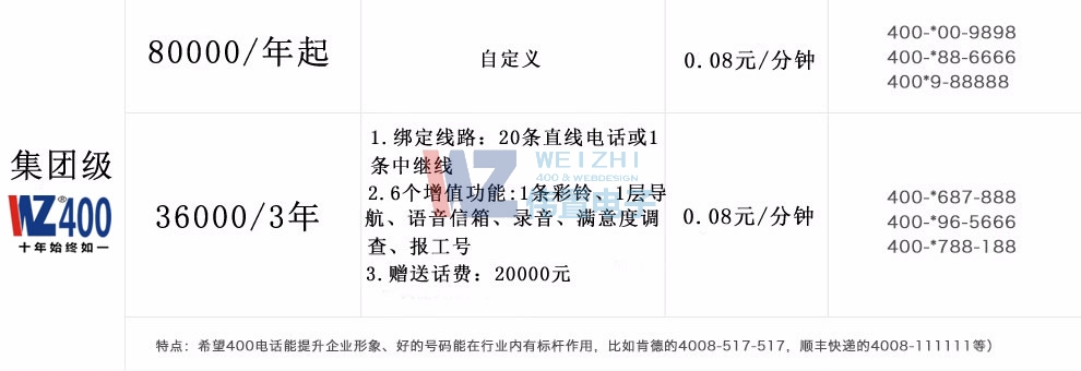 偉置電子集團400電話套餐 偉置電子集團400電話套餐